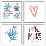 Conjunto Quadros Decorativos 4 peças 25x25 Love More