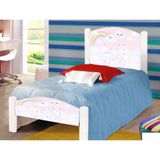 Cama Solteiro Infantil Nuvem Rosa Branco
