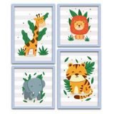 Conjunto Quadros Decorativos 4 peças Mini Safari