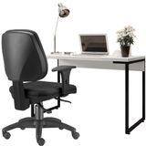 Kit Cadeira Escritório Job E Mesa Escrivaninha Branco Fosco
