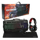 Kit Gamer 4 Em 1 Ktrok Extreme Teclado Semi Mecânico Headset