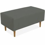 Puff Sala De Estar Cléo W01 Pés Palito 90 Cm Suede Cinza