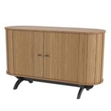 Balcão Buffet Curvo Romagna 130cm D03 Freijó Preto Fosco