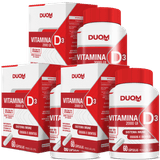 KIT 3 X Vitamina D3 2000UI 60 Cáps Cada - Total 180 - Duom