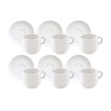 Conjunto Com 6 Xícaras E Pires Para Café Tramontina Paola Em Porcelana 100 Ml