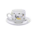 Jogo De Xicara Porcelana Para Cafe Hee Happy Com 12 Pçs 90ml