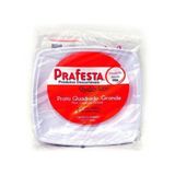 10 Pratos Quadrados Grande Quality Line Prafesta Descartável