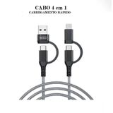 Cabo 4 X1, Ligthing X Tipo C X Usb-a Carregamento Compatível