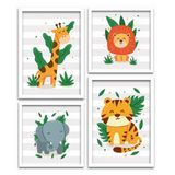 Conjunto Quadros Decorativos 4 peças Mini Safari.