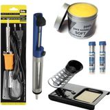Kit Ferramentas Ferro Solda Tubetes Sugador Suporte 220V 30W