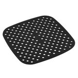 Tapete Protetor Silicone P/ Air Fryer Quadrado Preto 18,5cm