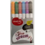 Caneta Molin Marcador Metalico Outline c/6