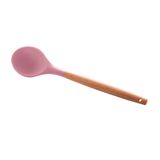 Colher De Silicone C/cabo De Bambu Charmy Rosa 31,5cm