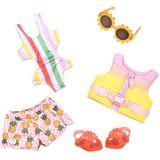 Glitter Girls de Battat – Bright as The Sun! – 14 Deluxe Swimsuit Doll Outfit – Brinquedos, Roupas e Acessórios para Meninas de 3 anos e up, marrom