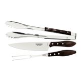 Jogo P/ Churrasco 3pçs Inox Castanho Polywood 21198/961