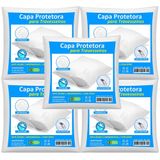 Kit 5 Capas Travesseiro Impermeável Branca 50cm X 70cm Zíper