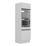 Paneleiro 2 Portas 63cm Para Forno E Microondas Branco/preto