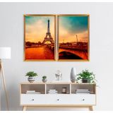 Quadro com Moldura Chanfrada Paris Envelhecido