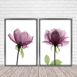 Quadro com Moldura Chanfrada Flores Roxas