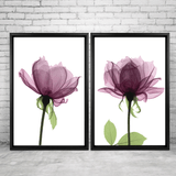 Quadro com Moldura Chanfrada Flores Roxas