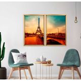 Quadro com Moldura Chanfrada Paris Envelhecido