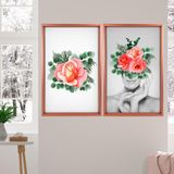 Quadro com Moldura Chanfrada Floral