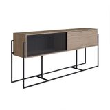 Balcão Buffet York 100cm Estrutura Preto Fosco - Hanover