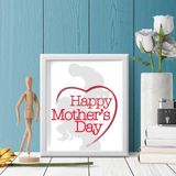 Quadro Decorativo com Moldura Happy Mother's Day