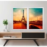 Quadro com Moldura Chanfrada Paris Envelhecido