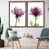 Quadro com Moldura Chanfrada Flores Roxas