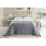 Cobertor De Sherpa Casal Queen 2,40m X 2,20m Cinza Inverno