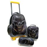 Kit Escolar Mochila De Roda Lancheira E Estojo Batman Dl1379