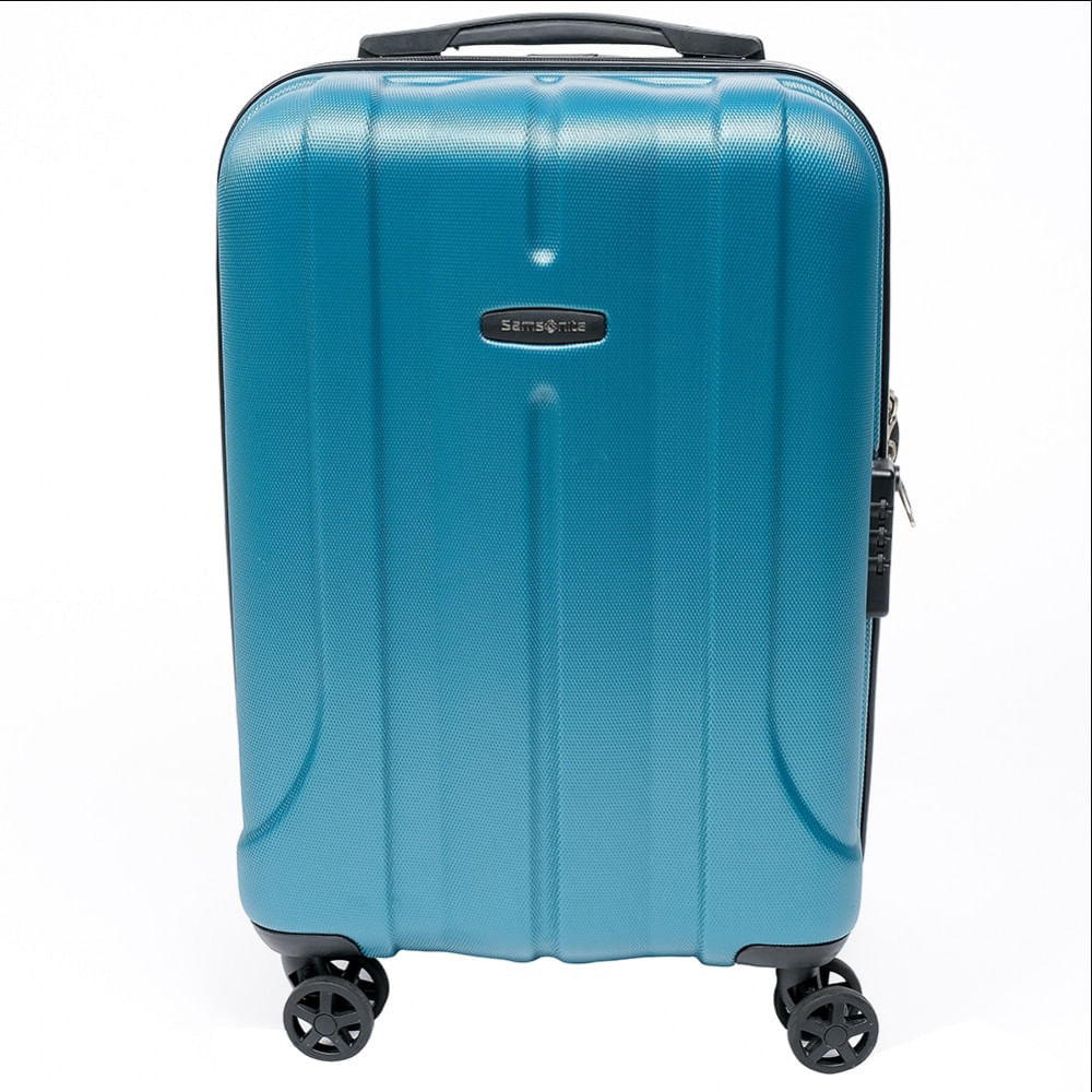 Mala De Viagem Pequena Samsonite Fiero Com Rodas Giro 360 Graus Em Abs Teal