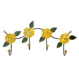 Cabideiro Ferro 4 Lugares Flores Amarelas