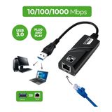 Adaptador Ethernet Usb 3.0 Rj45 Rede Gigabit 10/100/1000cabo