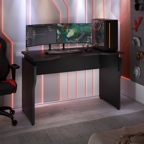 Mesa Gamer 2.0 para 2 Monitores com Regulagem de Altura Preto