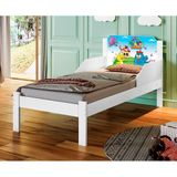 Cama Infantil Solteiro Adesivada Galinha Branco Branco