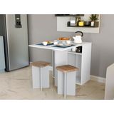 Conjunto Mesa Dobrável 2 Banquetas Ba500 Djd Branco