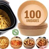 Kit 100 Unidades De Papel Descartável Antiaderente Air Fryer