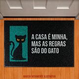 Tapete Capacho Pet - A Casa É Minha Regras São Do Gato