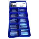 Kit Com 100 Tips Transparente Pra Alongamento De Unhas