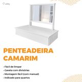 Penteadeira Camarim Suspensa Com Espelho 1 Gaveta Quarto