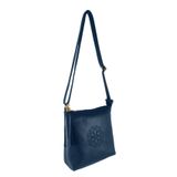 Bolsa Transversal Topgrife Estampa Mandala Couro Azul Marinh