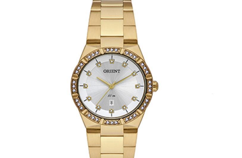 Relogio Orient Feminino Dourado Pequeno Aço Inox Fgss1239