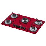 Cooktop 5 Bocas Chamalux Ultra Chama Em Arame - Vermelho