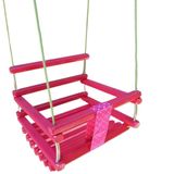 Balanço Gangorra Infantil Madeira 50x40 Pink Suporta 100kg