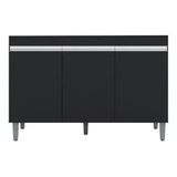 Balcão Gabinete De Pia Manu 120cm S/ Tampo Cor Preto