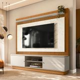 Estante Home para TV até 75 Polegadas, 2 Portas, Guararapes Linea Brasil Nature/Off White