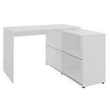 Mesa P/ Escritório Com Porta De Correr Escrivaninha Branco