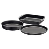 Conjunto Assadeiras Tramontina Antiaderente 3 Peças Brasil Cor:cinza Cinza